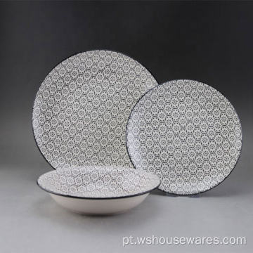 Round Shape European Color Design Fino porcelana Dinnerware